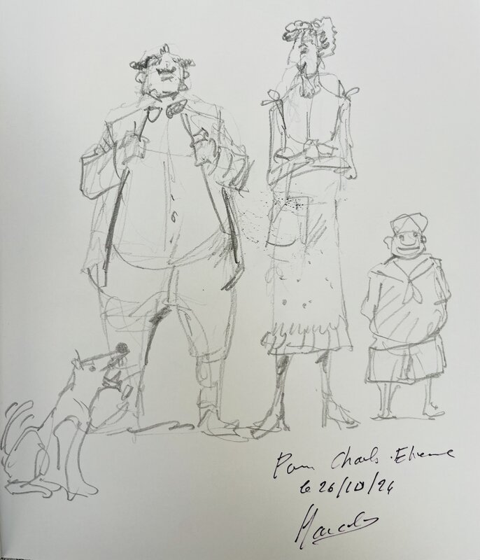 Philippe Marcelé, Portrait de famille avec chien - Sketch