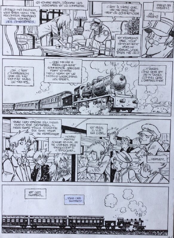 Xavier Fourquemin, Philippe Charlot, Scarlett Smulkowski, Le Train des Orphelins - Dernière page de la série (Happy End ?) - Planche originale