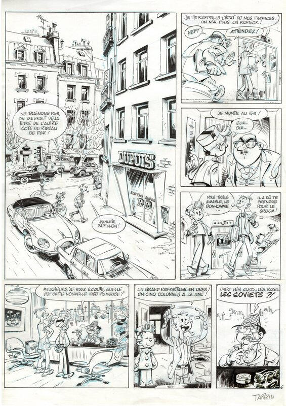 En vente - Fabrice Tarrin, Spirou chez les Soviets - Planche originale