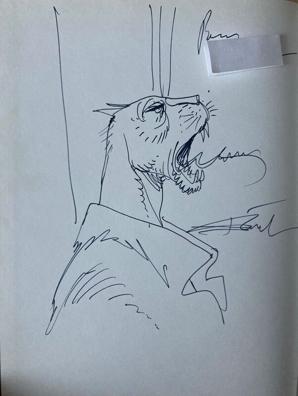 Dédicace Le chat Enki Bilal Le Vaisseau de Pierre - Sketch