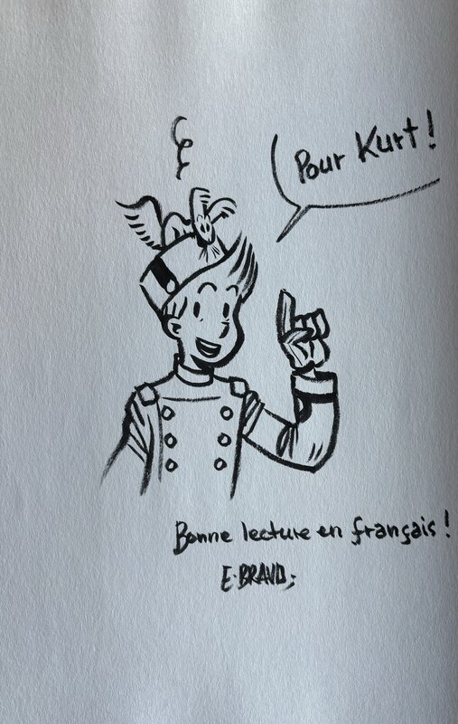 Dedicace Spirou par Émile Bravo - Planche originale