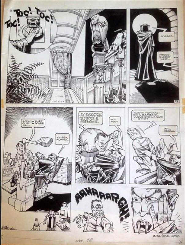 Jean-Marc Loro, Claude Moliterni, Le vampire a mal aux dents (Dentiste) - Planche originale