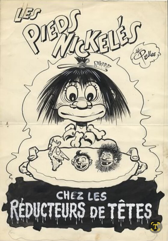René Pellos, Les Pieds Nickelés chez les réducteurs de têtes (1ère couverture) - Couverture originale