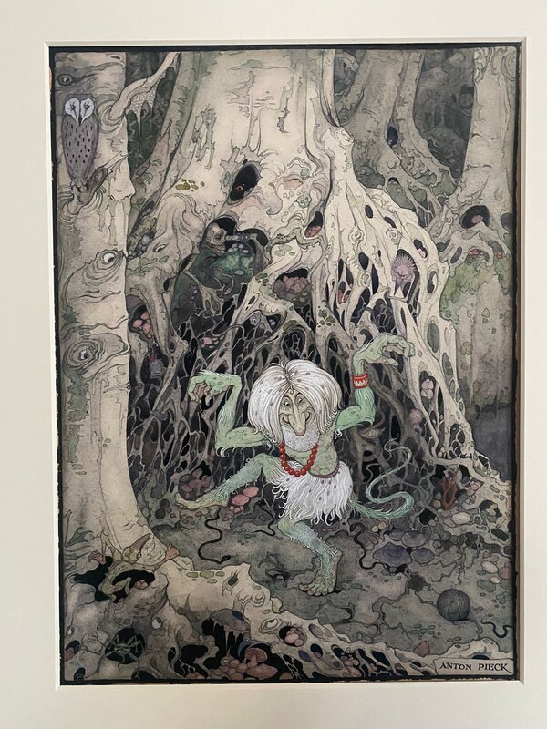 Anton Pieck, Sprookje : En hij danste hen vooruit - Original Illustration