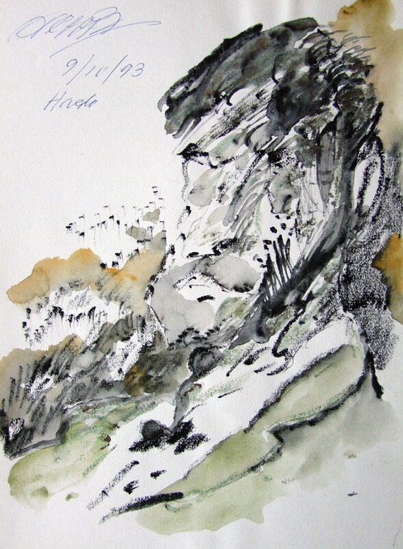 En vente - Alberto Breccia, Portrait, signed and dated  9/10/93 - Illustration originale