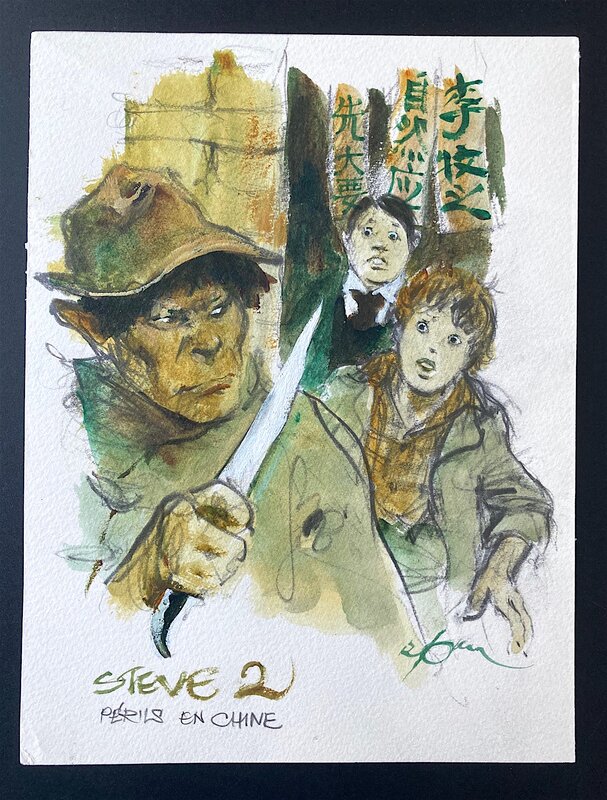 Périls en Chine by René Follet - Original Illustration