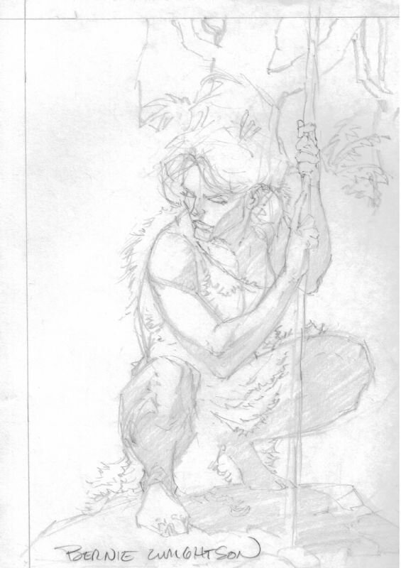 Bernie Wrightson, Huntress Card Prelim - Original art