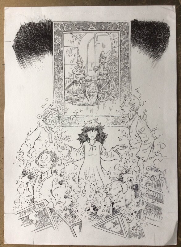 En vente - Xavier Fourquemin, Couverture Cimetière des innocent Tome 2 - Couverture originale