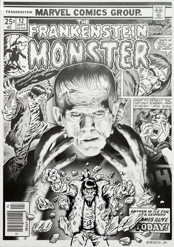 Philippe Kirsch, Stan Lee, Marvel Comics The Frankenstein Monster Fake Cover - Illustration originale