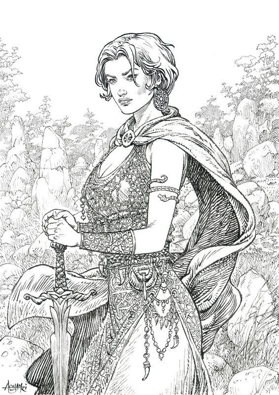 Hildegird by Mohamed Aouamri - Original Illustration