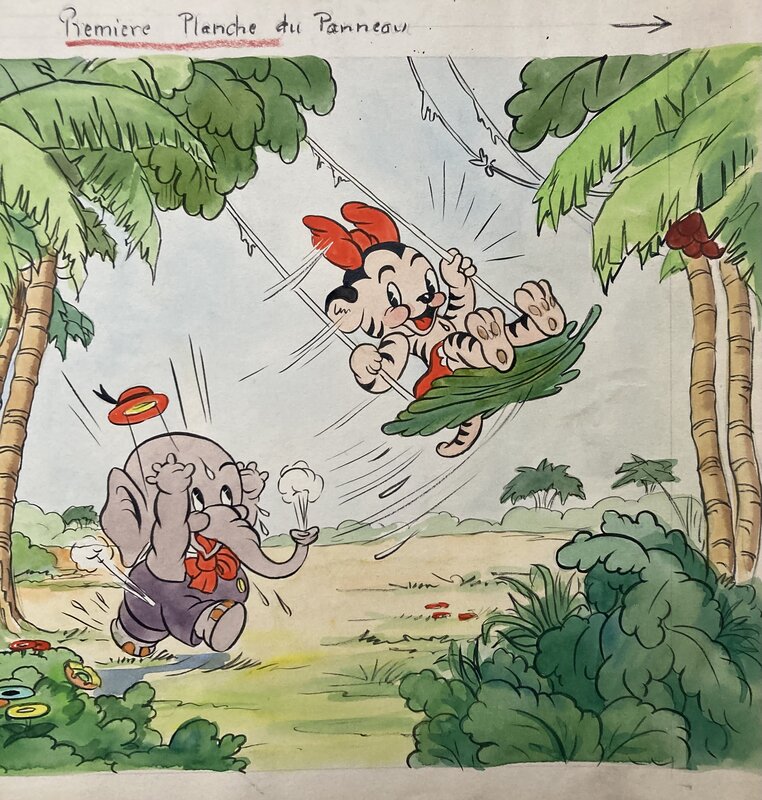 Studio Walt disney, Elmer le petit elephant - Planche originale