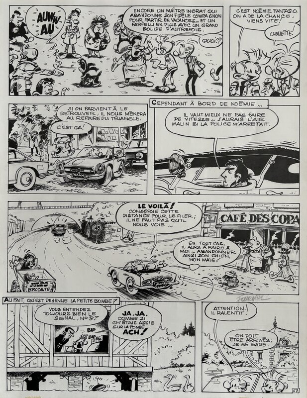 Jean-Claude Fournier, Spirou et Fantasio - Du Glucose Pour Noémie - Planche originale