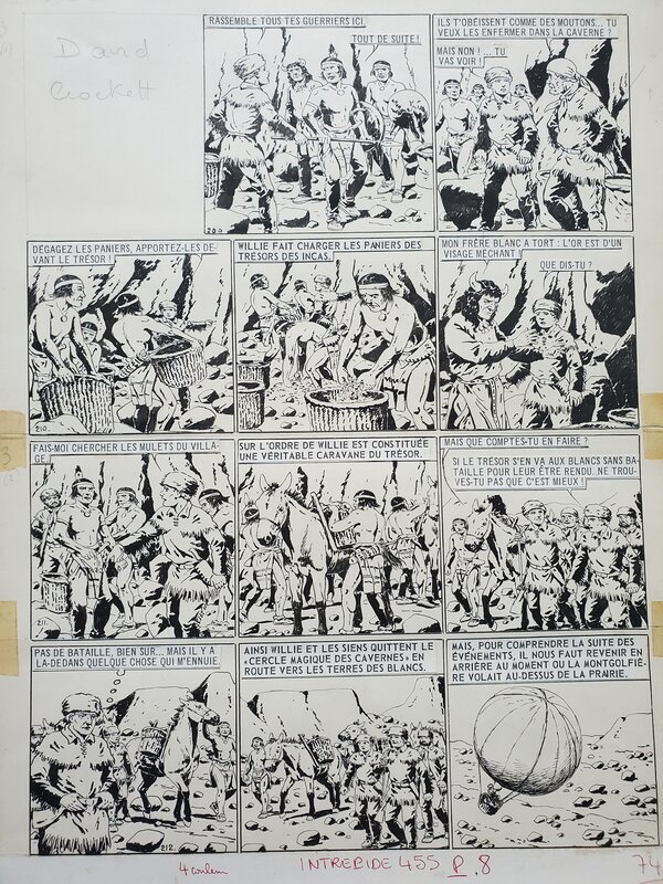 Étienne Le Rallic, DAVY CROCKETT ET LE GLOBE DE FEU - Planche originale