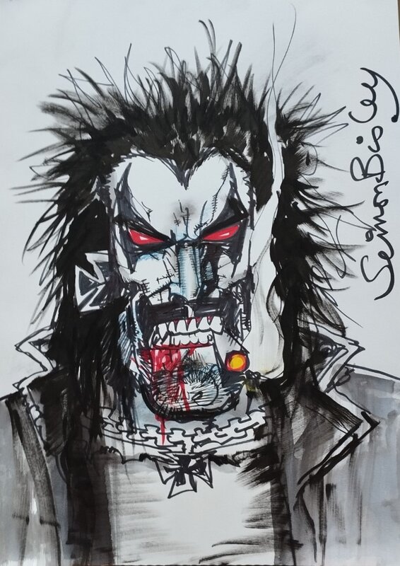 Simon Bisley, Lobo - Commission @Lucca2024 - Illustration originale