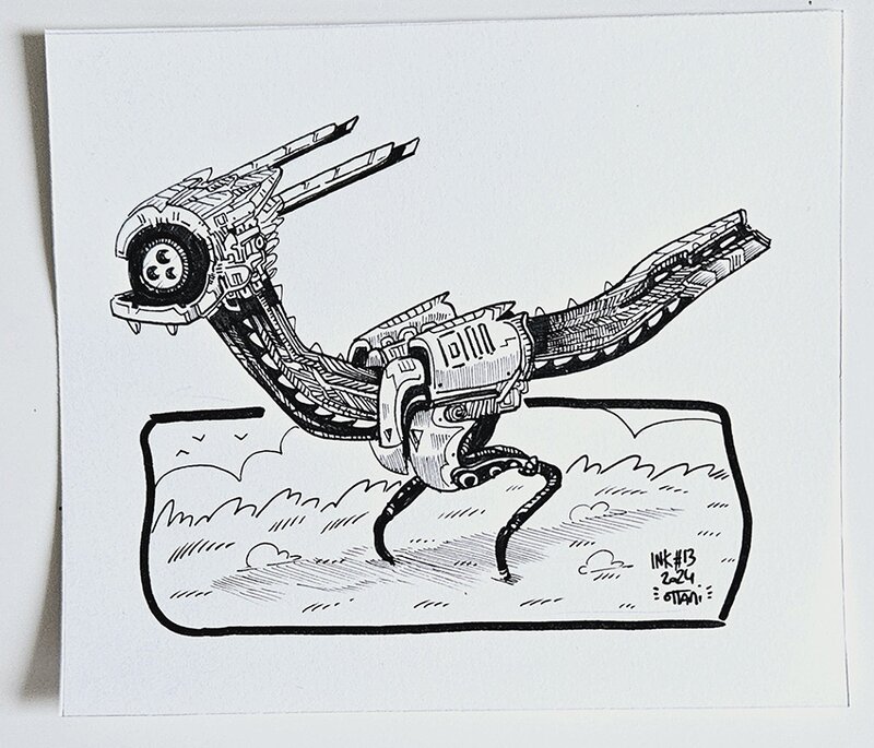 Dessin original de l'Inktober 2024 : Un Watcher d'Horizon Zero Dawn par oTTami ! - Original Illustration