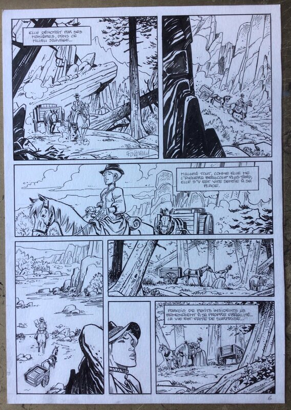 For sale - Xavier Fourquemin, Planche 6 du premier tome de Molly West - Comic Strip