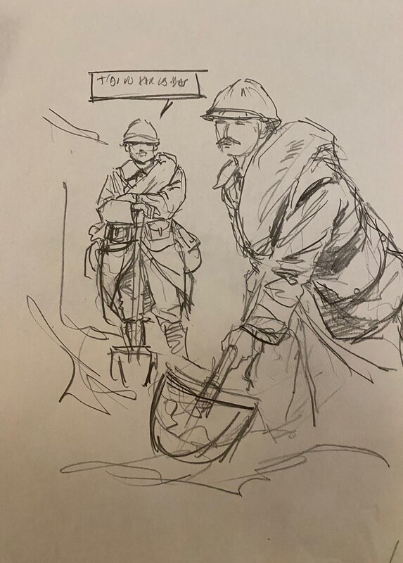 Stéphan Agosto, illustration originale, croquis préparatoire, 
