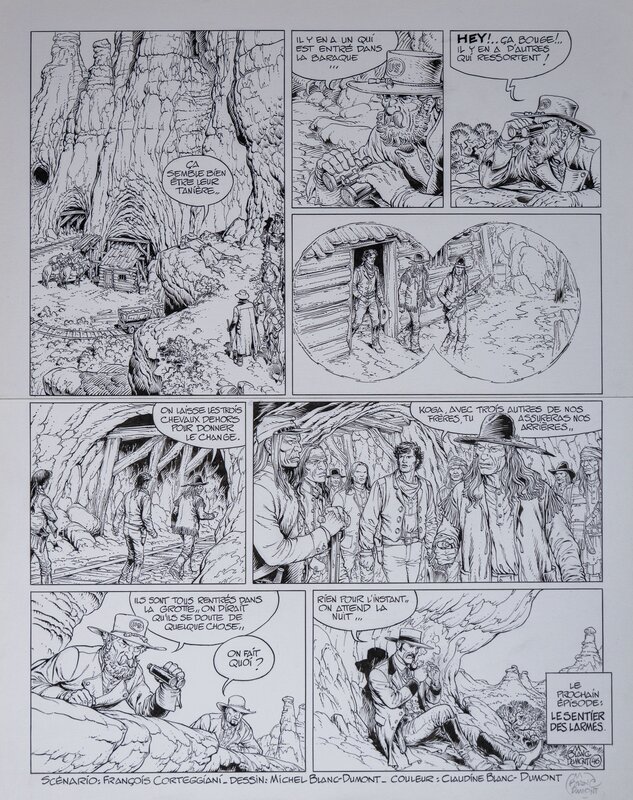 Michel Blanc-Dumont, François Corteggiani, La JEUNESSE DE BLUEBERRY - 100 dollars pour mourir - Planche originale