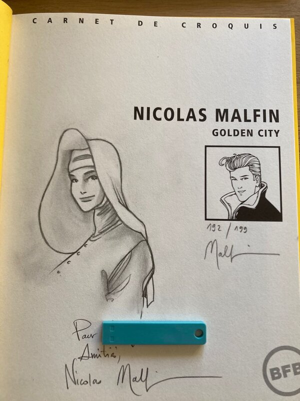 Dédicace Malfin Golden City - Sketch
