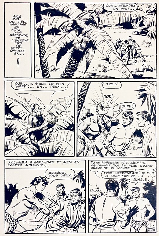 Pedrazza, Akim, Le champion obstiné, planche n°51, Akim#66, 1962. - Planche originale