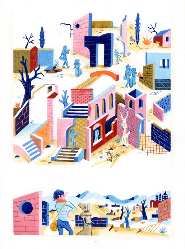 En vente - Alexandre Clérisse, Feuilles volantes - planche originale P106 - Planche originale