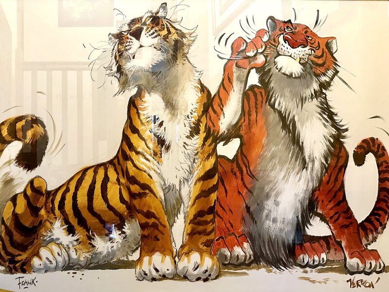 Frank Pé, Laurent Verron, Oeuvre à 4 mains (Frank Pé partie gauche & Verron partie droite) - Illustration originale