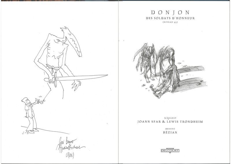 Lewis Trondheim, Joann Sfar, Donjon Monsters - Des soldats d'honneur TL - Dédicace
