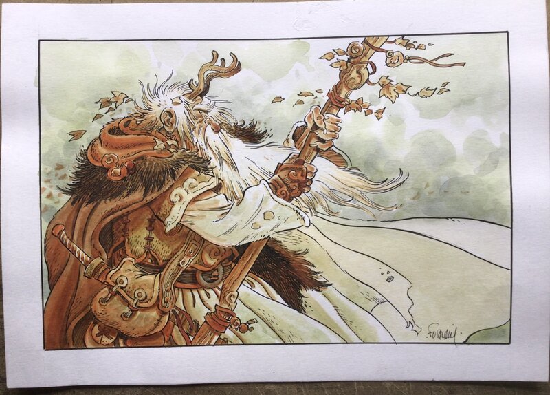 En vente - Magicien par Xavier Fourquemin - Illustration originale