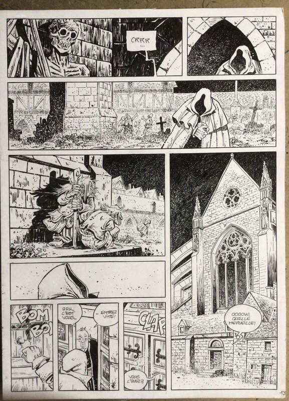 For sale - Xavier Fourquemin, Planche 13 du tome 1 de la série Le Cimetière des Innocents - Comic Strip