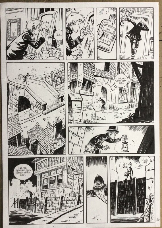 En vente - Xavier Fourquemin, Planche 30 du tome 1 de la série Les enquêtes de Lord Harold - Planche originale