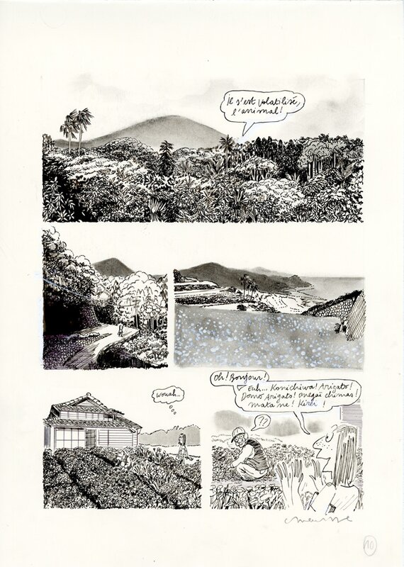 En vente - Catherine Meurisse, La jeune femme et la mer - planche originale 13 - Planche originale