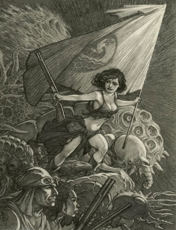 Mark Schultz, Asha on the Barricades - Illustration originale