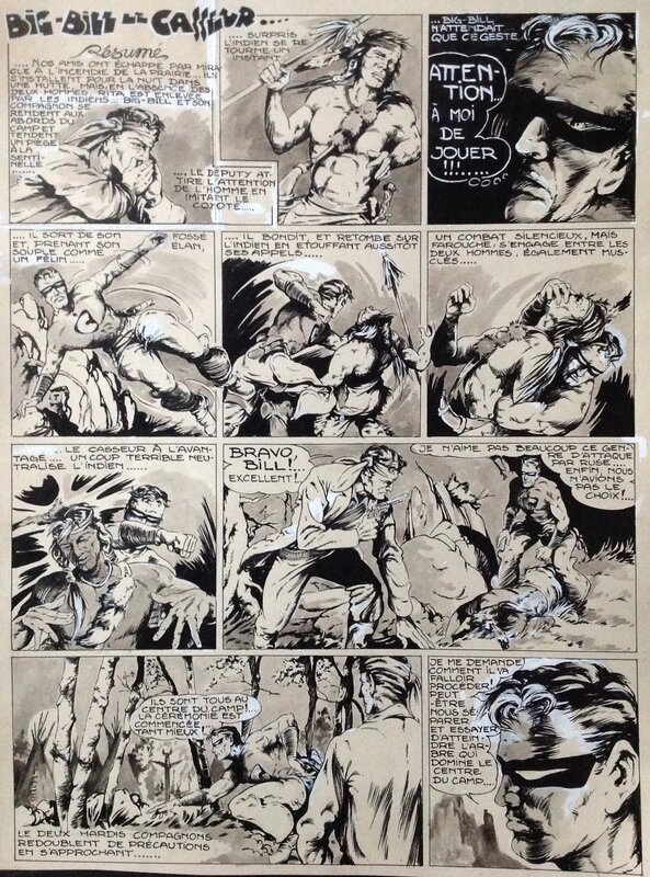 For sale - Rémy Bordelet, Rémy, Atelier Chott, Bordelet Rémy (RÉMY - Atelier Chott) Big Bill le Casseur 81 Planche Originale 1 Titre , Encre de Chine petit format TOM TOM 1953 - Comic Strip