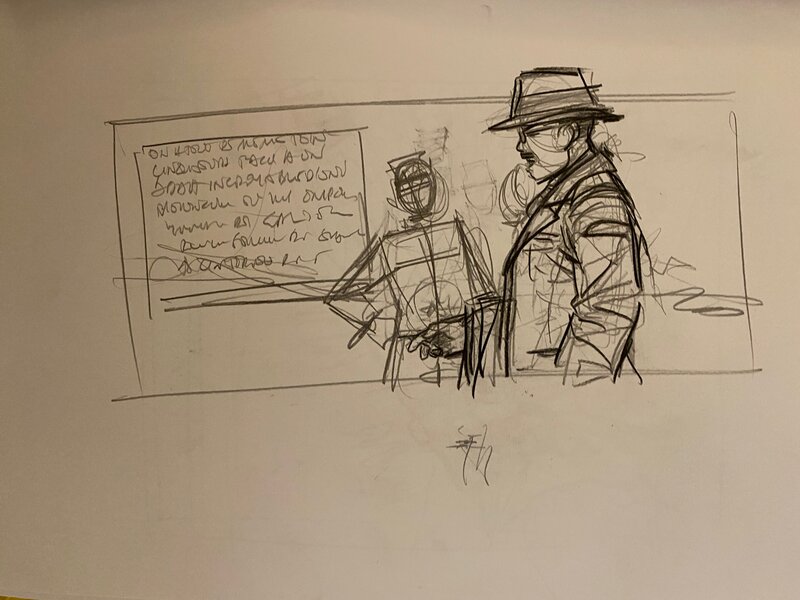Stéphan Agosto, croquis préparatoire, 