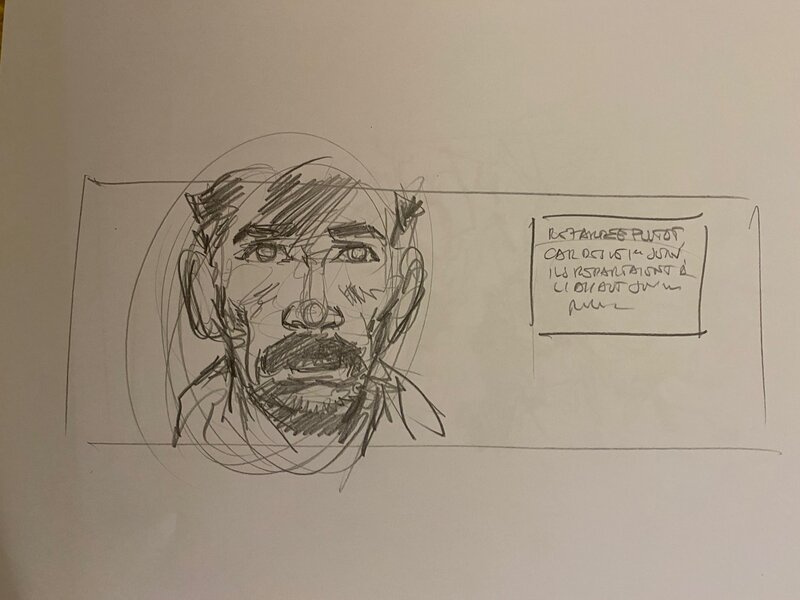 Stéphan Agosto, croquis préparatoire, 