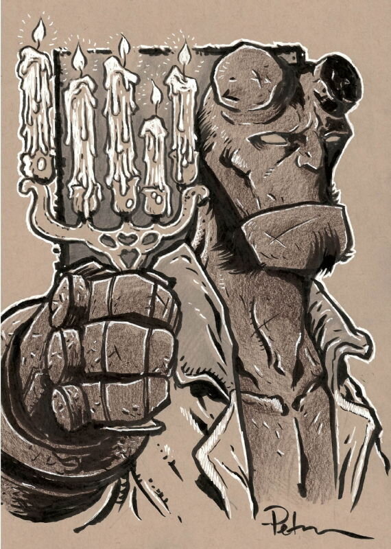 Hellboy by David Petersen - Original Illustration