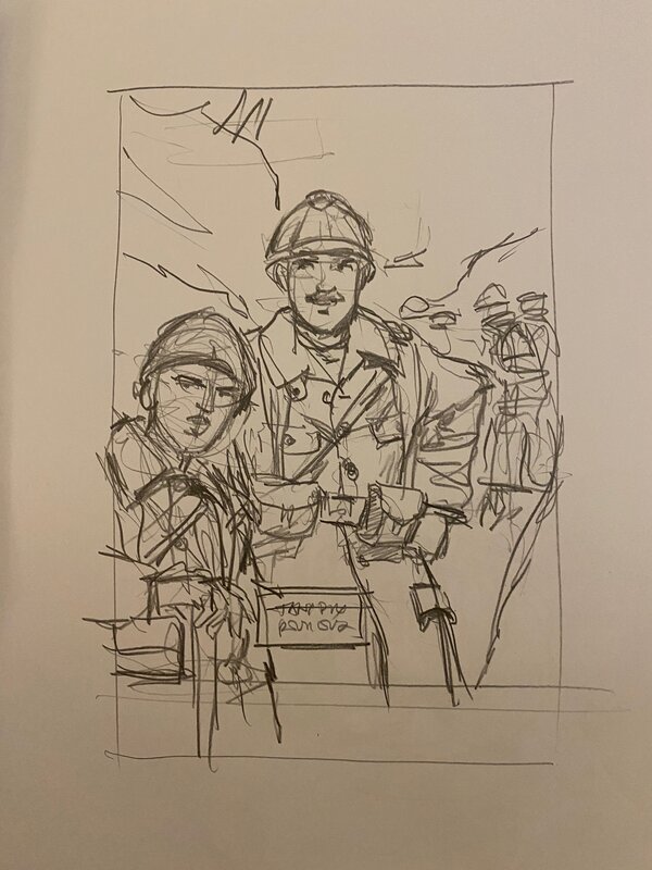 Stéphan Agosto, croquis préparatoire, 
