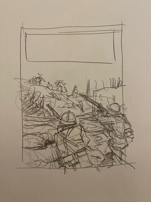 Stéphan Agosto, croquis préparatoire, 