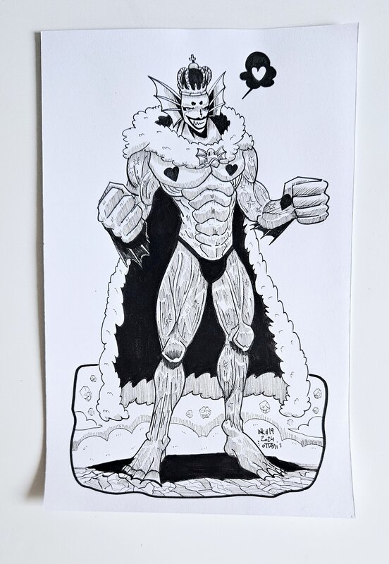 Dessin original de l'Inktober 2024 : Le Roi des profondeurs de One Punch Man par oTTami ! - Illustration originale