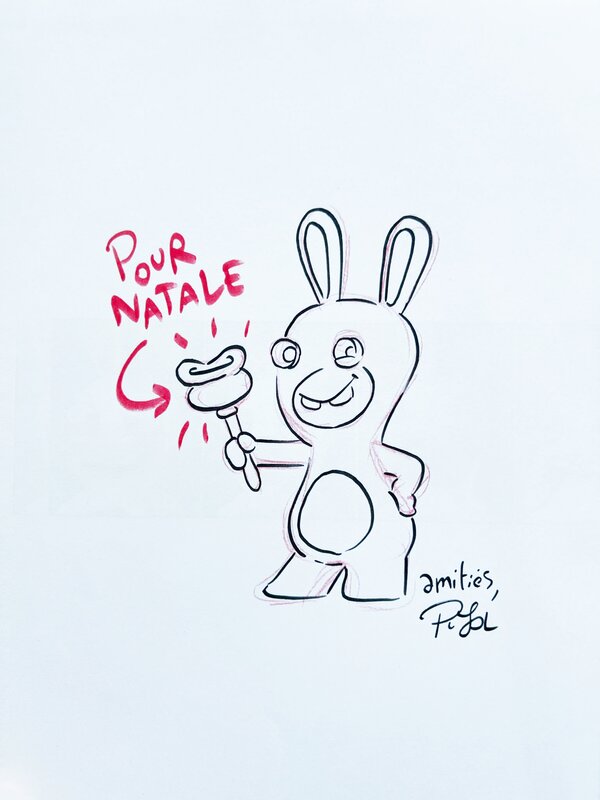 Romain Pujol, The Lapins crétins (tome 8) - Dédicace