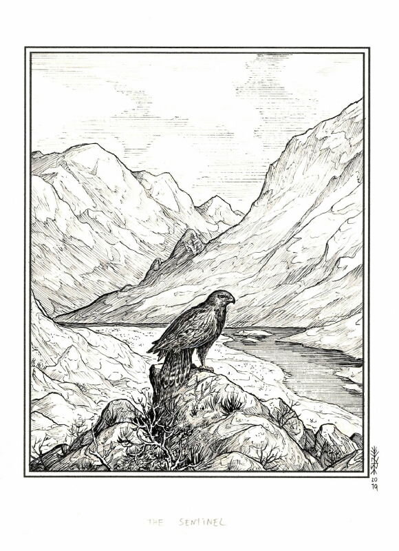 The Sentinel by Ze Burnay - Original Illustration