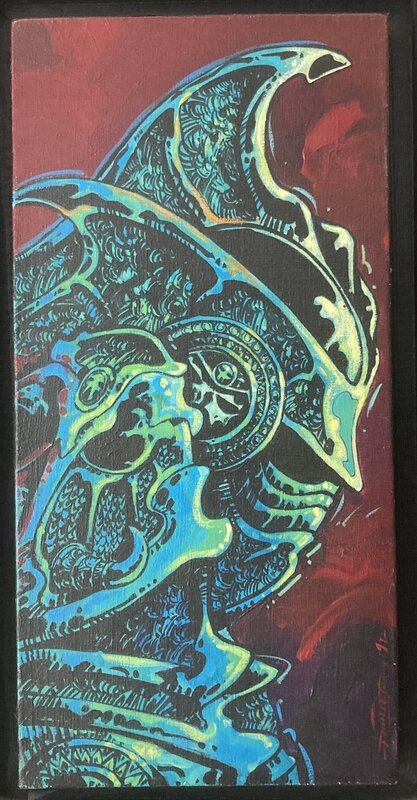 Philippe Druillet, Le guerrier de bronze - Illustration originale