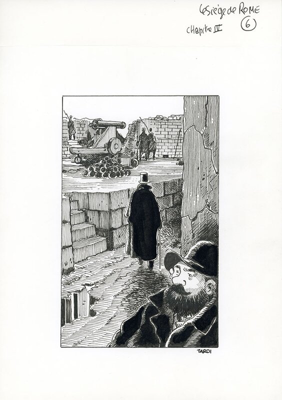 For sale - Jacques Tardi, Le siège de Rome - illustration originale - Original Illustration