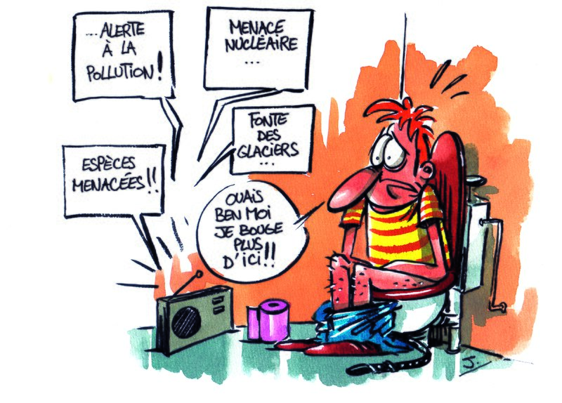 En vente - Aux chiottes par Johann Guyot - Illustration originale