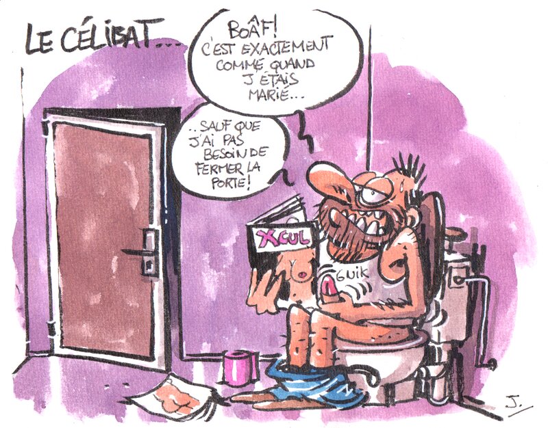 En vente - Le célibat par Johann Guyot - Illustration originale