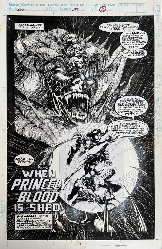 Jae Lee Namor, le Sub-Mariner #37 Splash Page 2 - Planche originale