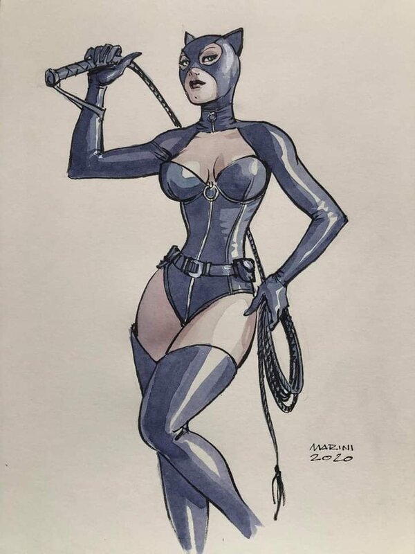 En vente - Catwoman par Enrico Marini - Illustration originale