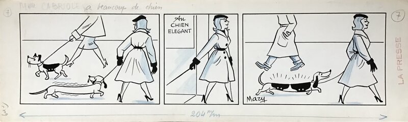 Mary, Jean Blondeau, Mlle Cabriole a beaucoup de chien - Planche originale