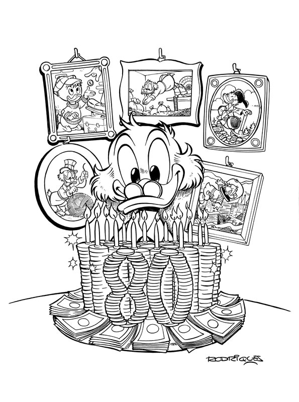 Paco Rodriguez Peinado, Don Rosa, Couverture (finale) - 70e Anniversaire d’Oncle Picsou - Couverture originale