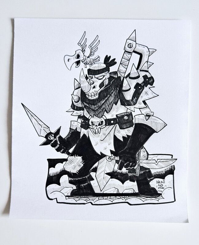 Dessin original de l'Inktober 2024 : Rygone de Pilleurs de Ruines par oTTami ! - Original Illustration